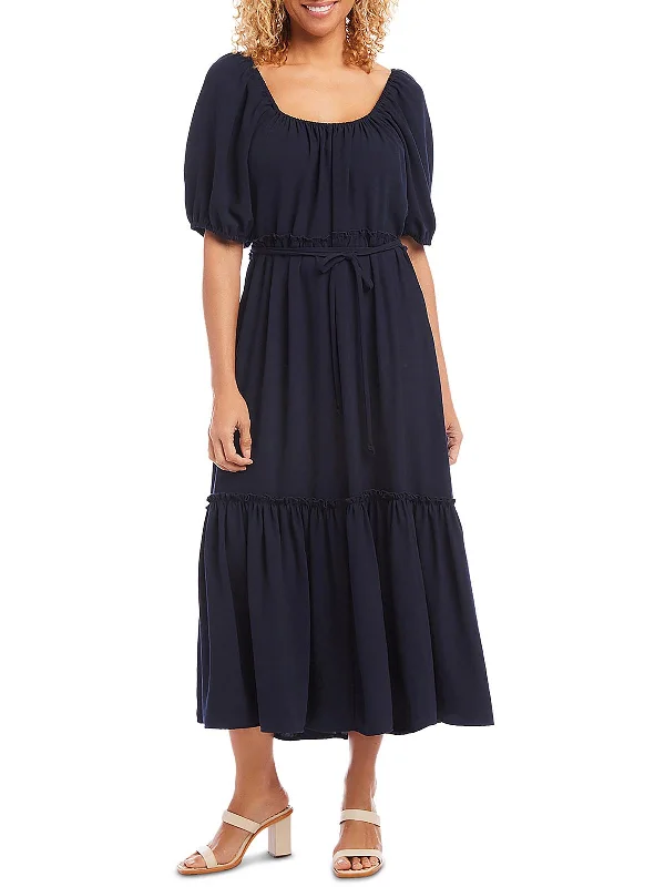 Womens Cocktail Midi Fit & Flare Dress