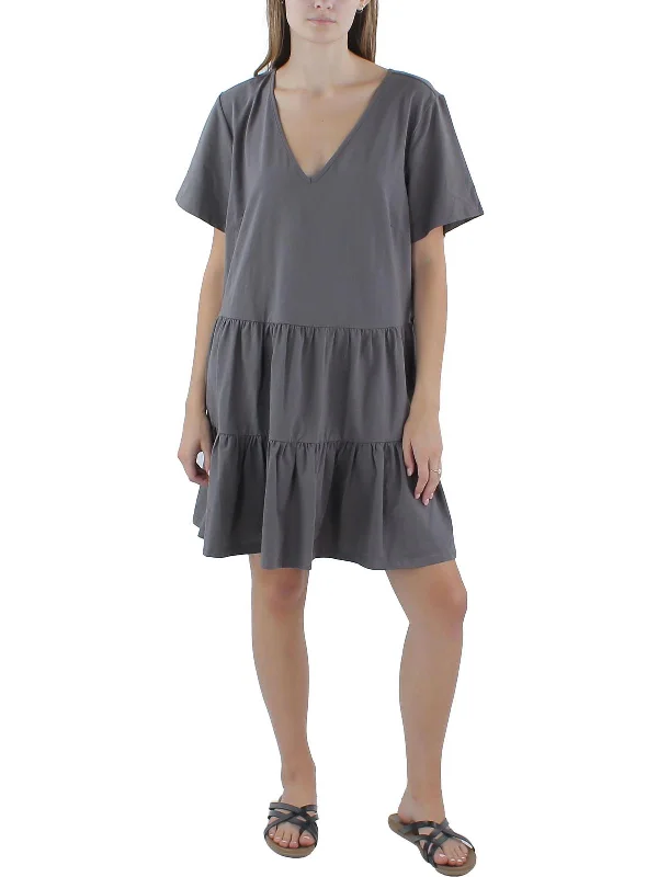 Womens Pocket Cotton Mini Dress