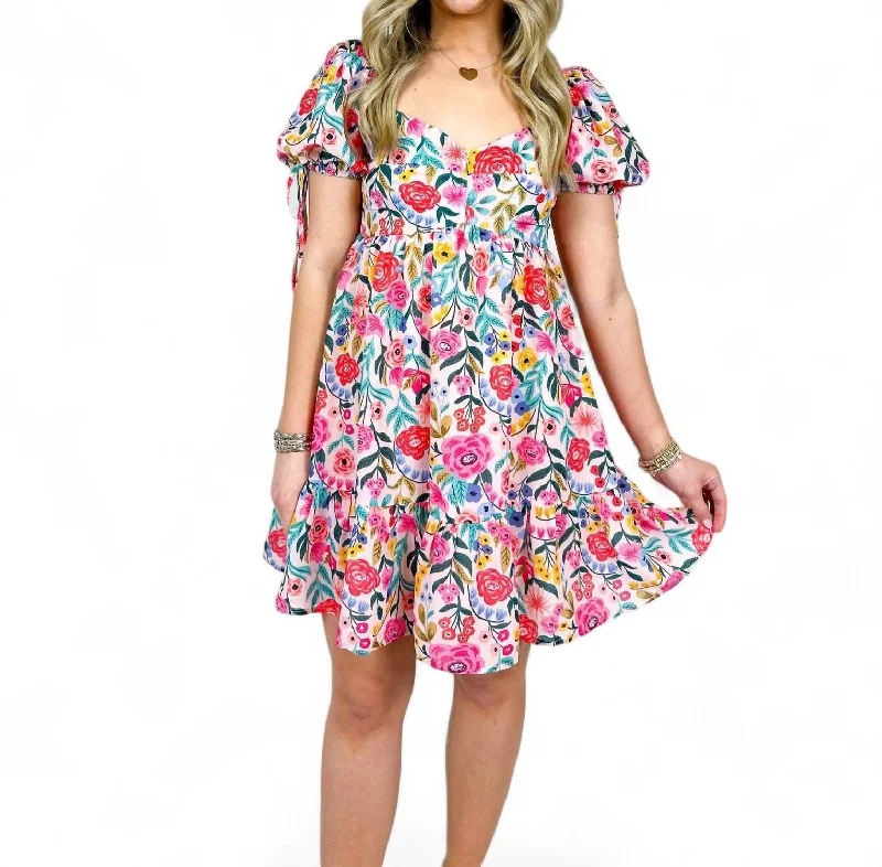 Beth Mini Dress In Garden Bloom