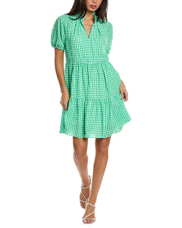 CeCe Tiered Gingham Mini Dress