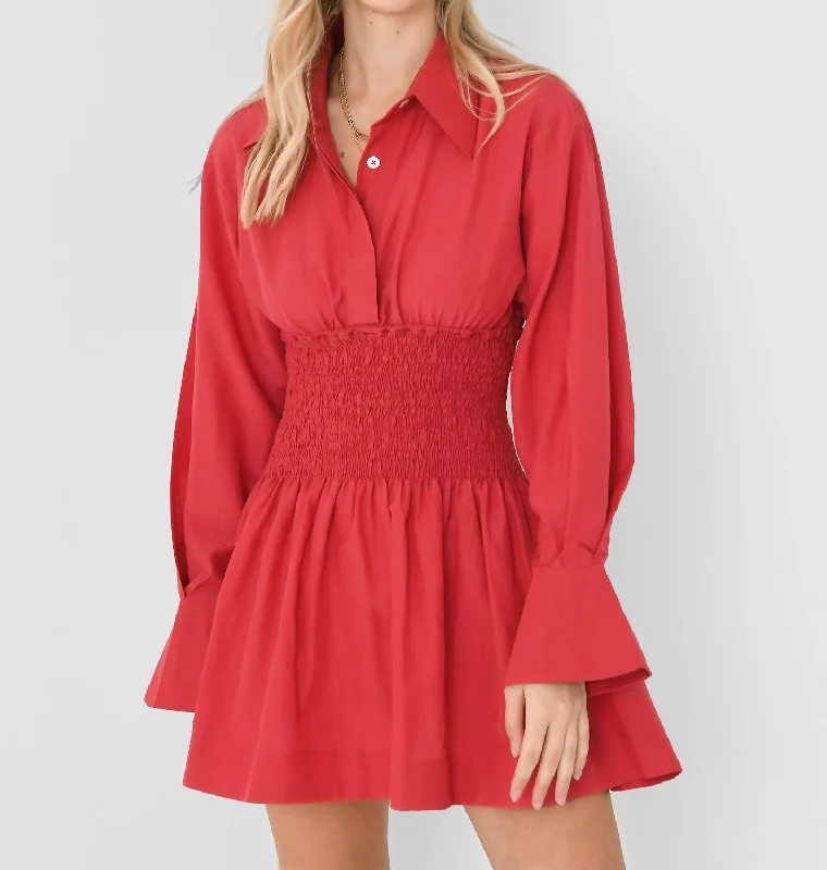 Vitinia Mini Dress In Crimson