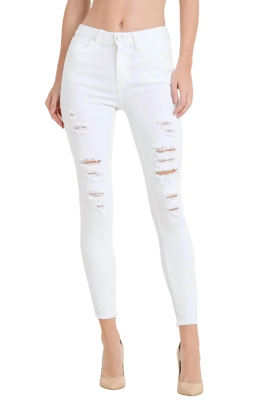 Taylor Super Distressed Skinny Jean In Optic White