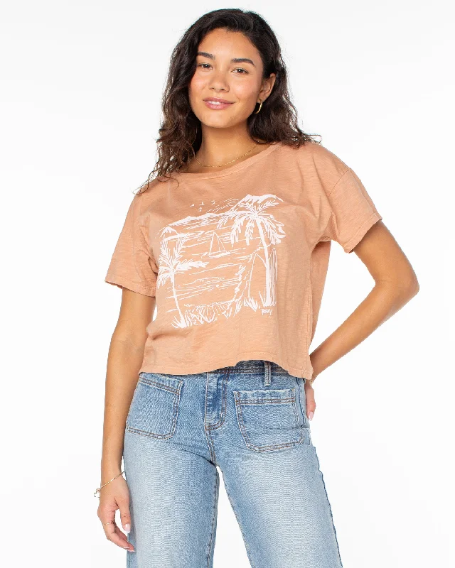 Beach Sketch T-Shirt - Camel