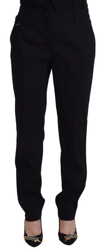 Dolce & Gabbana Elegant  Wool-Silk Blend Women's Trousers