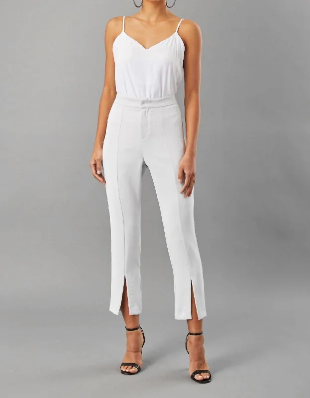 Scuba Slit Hem Trouser In Light Silver