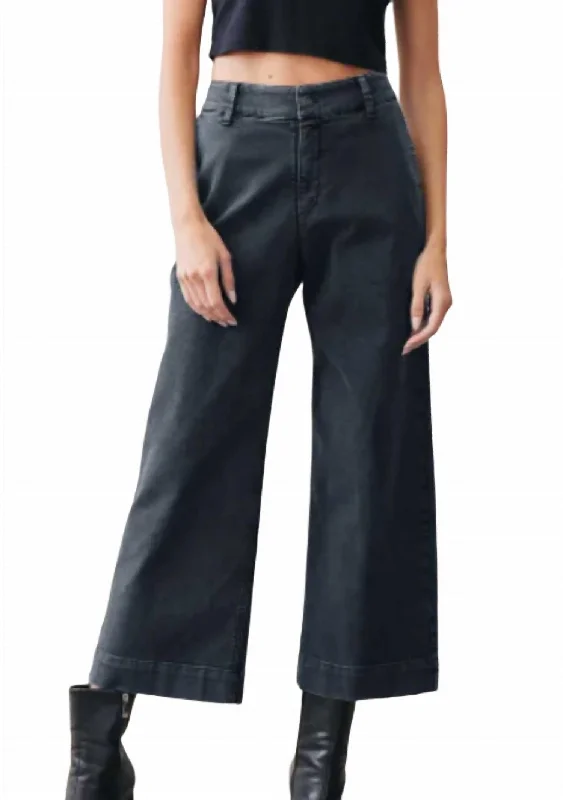 Wide Leg Crop Pant In Blue