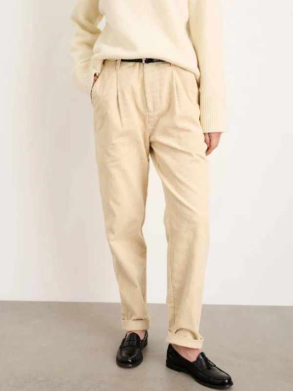 Women's Boy Pant In Corduroy In Almond Milk