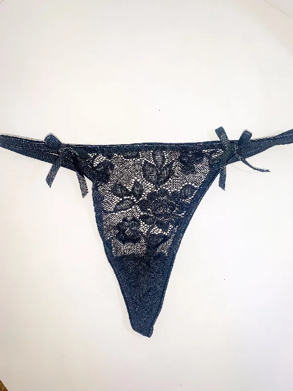 Secret Mesh noir thong