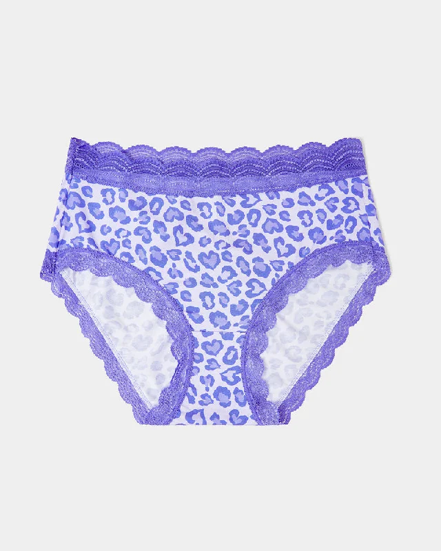 Stripe & Stare High Rise Knicker in Purple Leopard