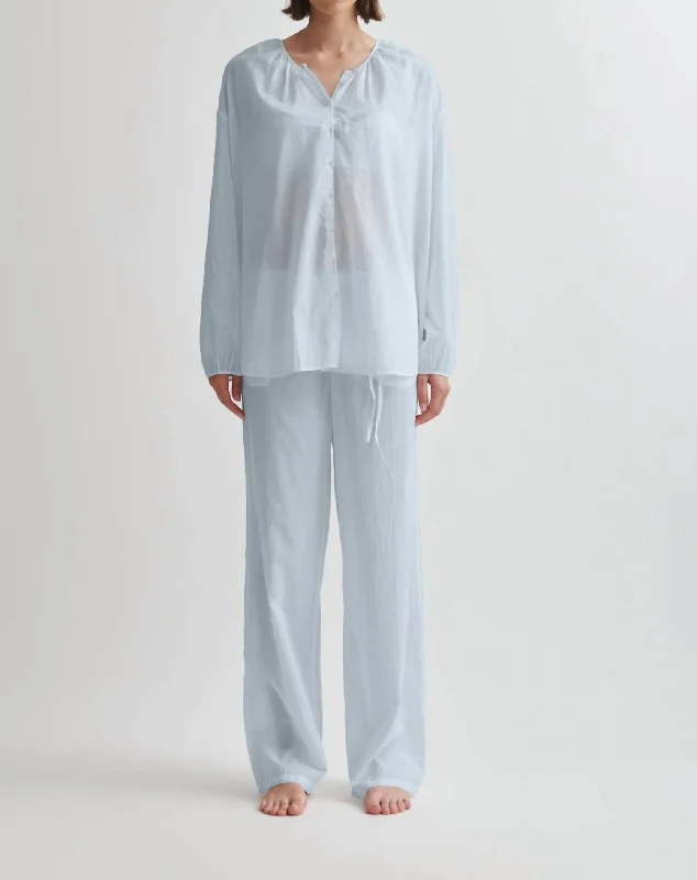 Banks Long Pajama Pants In Artic Blue